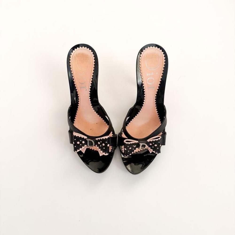 Christian Dior John Galliano bow heels black studded vintage rare IT 35.5 US 5.5